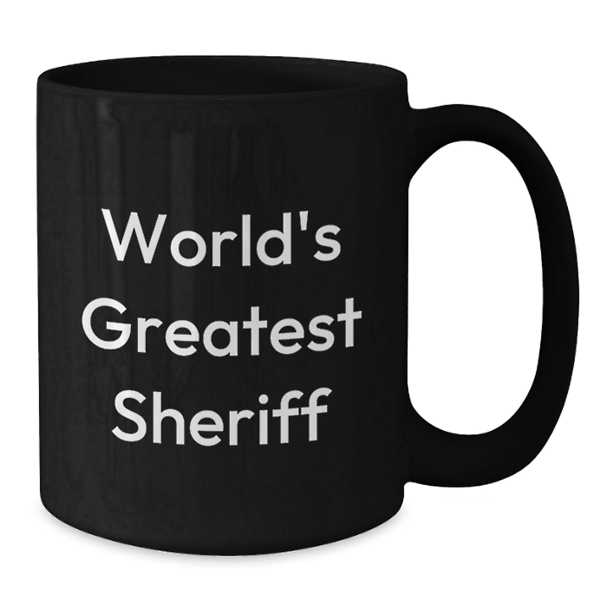 Funny Sheriff Gifts for Men, World's Greatest Sheriff Black Coffee Mug, Birthday Unique Gifts from Friends - Additional