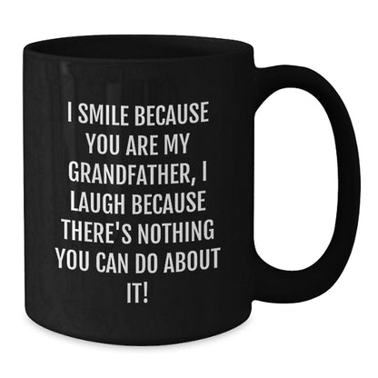 Funny Grandfather Gifts for Him, Black Coffee Mug, Unique Christmas Memorable Presents from Family and Friends, 11oz or 15oz - Additional