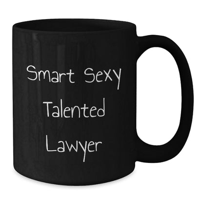 Funny Lawyer Gifts from Friends for Black Coffee Mug, 'Smart Sexy Talented Lawyer' Quote, Graduation Unique Gifts - Additional