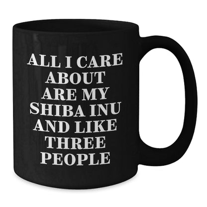 Funny Shiba Inu Dog Lover Gifts from Friends for Valentine's Unique Black Coffee Mug - Additional