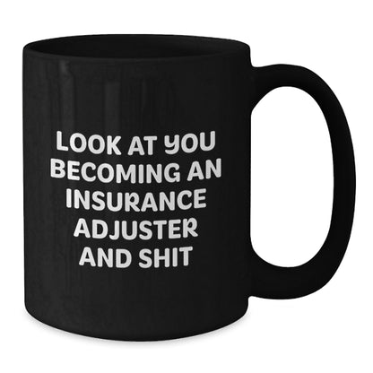 Funny Insurance Adjuster Black Coffee Mug Gifts from Friends, Unique Christmas Unique Gifts for Insurance Adjuster, Men, Coworkers, Family - Additional
