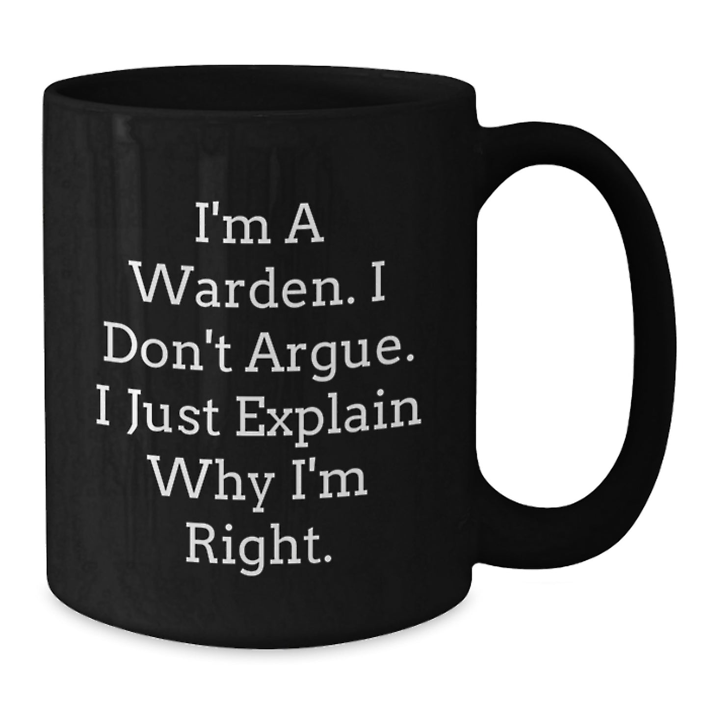 Warden Inspirational Black Coffee Mug Gifts for Men Funny Birthday Unique Ideas - Additional