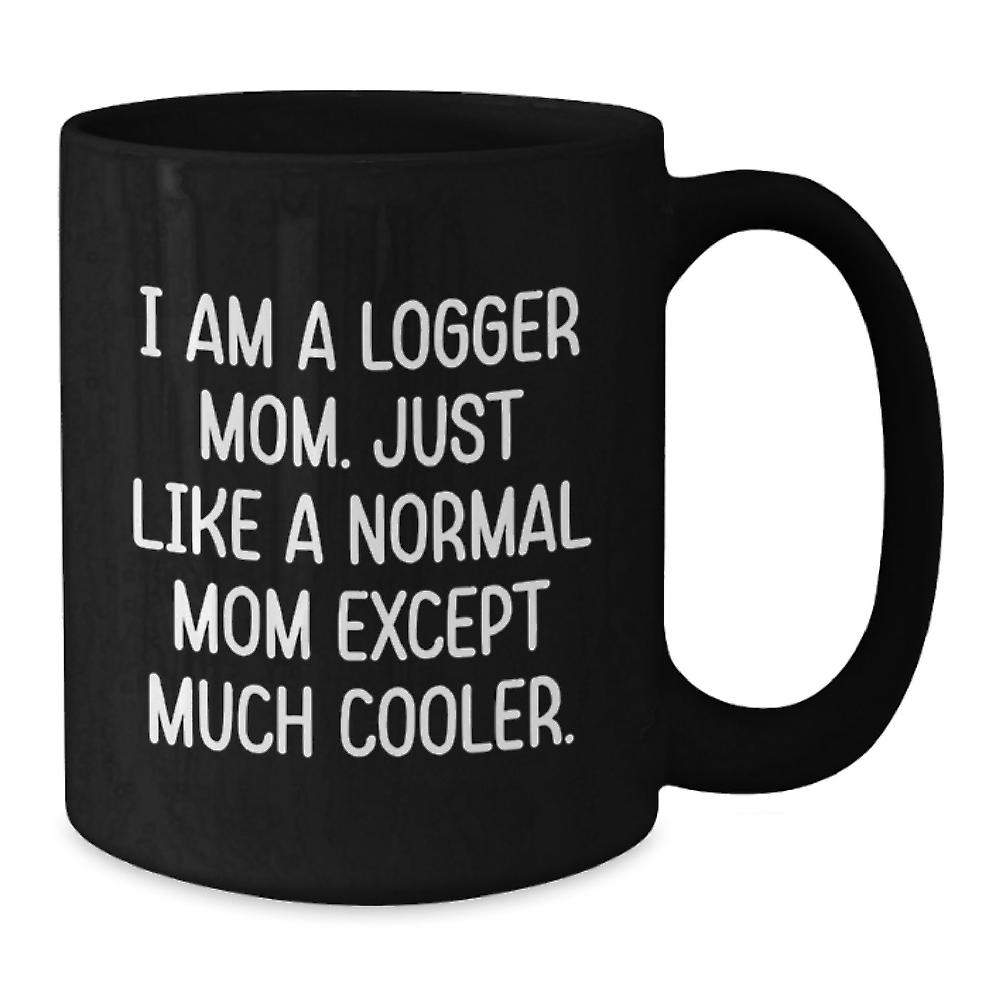 Funny Logger Gifts for Birthday, I Am A Logger Mom Black Coffee Mugs from Friends, Unique Logger Mom Mug for Her,
   - Additional