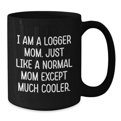 Funny Logger Gifts for Birthday, I Am A Logger Mom Black Coffee Mugs from Friends, Unique Logger Mom Mug for Her,
   - Additional