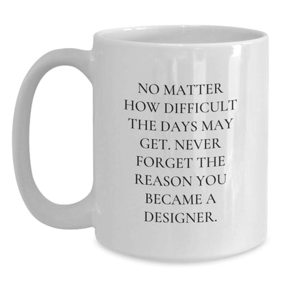 Unique Designer White Coffee Mugs Funny Quote Gifts from Family to Designer - Main