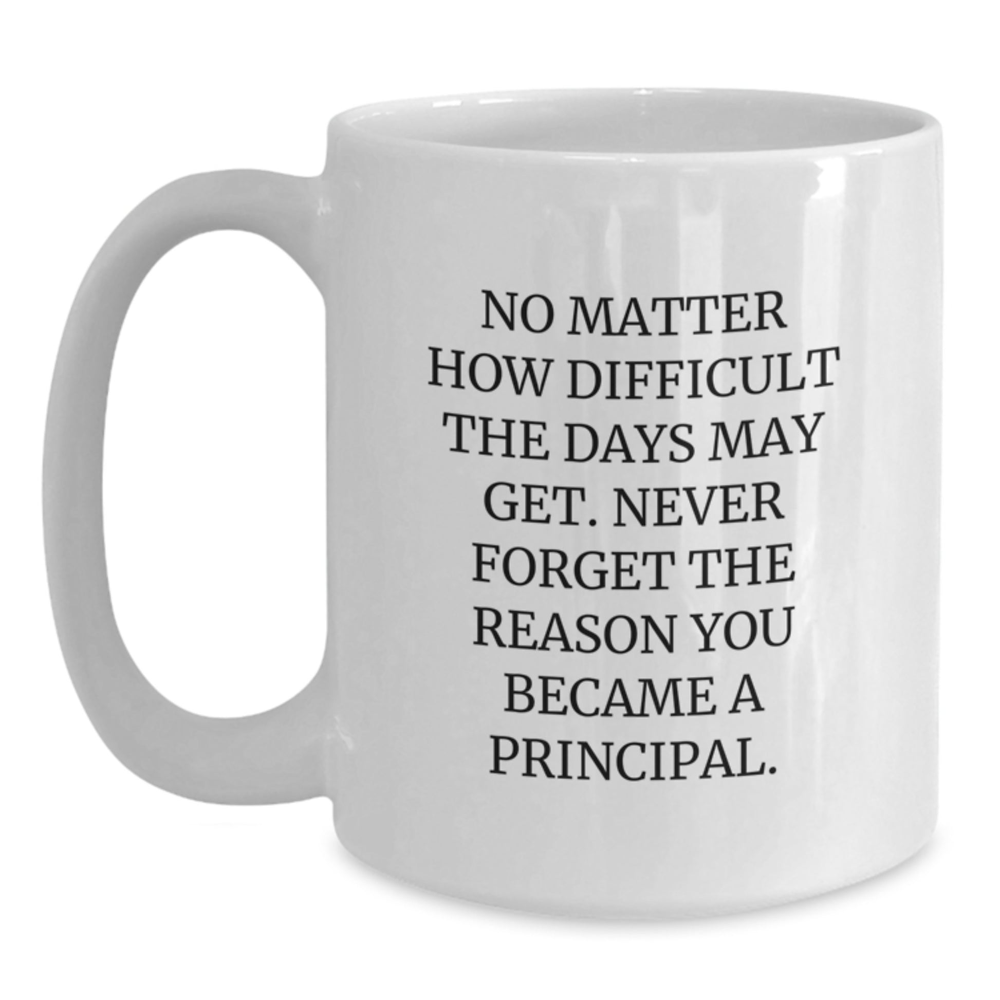 Principal Inspirational Gifts from Friends White Coffee Mug, Gifts for Principal, Graduation Unique Gifts, Never Forget the Reason You Became a Principal. - Main