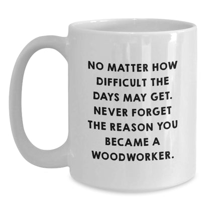 Unique Gifts for Woodworker Men - Funny White Coffee Mug - Birthday Unique Present for Friends from Family - Main