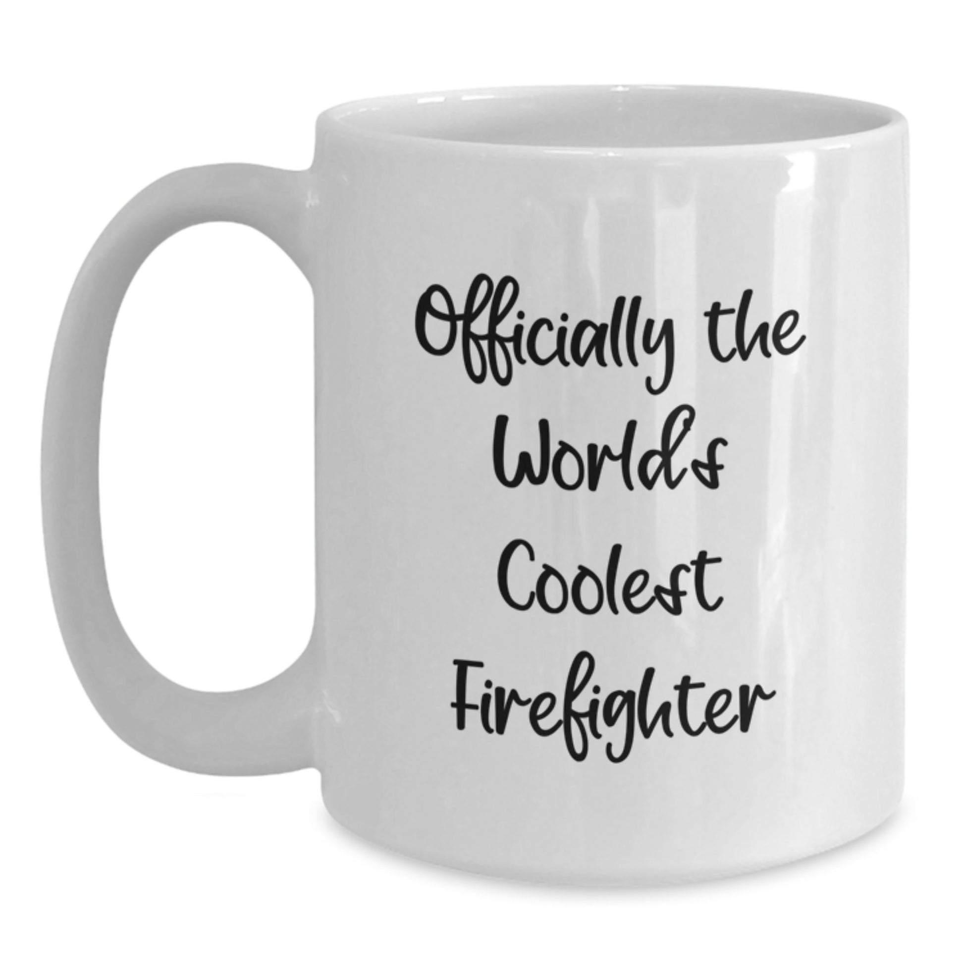 Funny Firefighter Christmas Unique Gifts from Friends to Men - Officially The World's Coolest Firefighter White Coffee Mug - Main