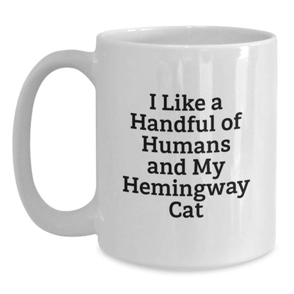 Hemingway Cat Lovers Funny Gifts from Friends for Him Her Birthday White Coffee Mug - Main