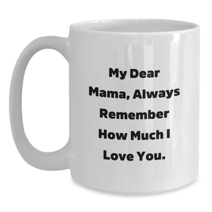 Funny Mama Quotes White Coffee Mugs Gifts from Women to Mama on Birthday, Always Remember How Much I Love You. - Main