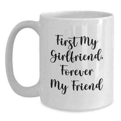 Gifts from Men to Sweetheart, Funny White Coffee Mug for Her Birthday, 'First My Sweetheart, Forever My Friend' - Main