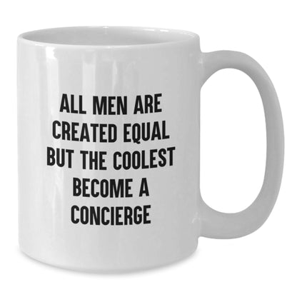 Funny Concierge Gifts for Men, White Coffee Mugs, Valentine's Unique Gifts from Men to Concierge - Additional