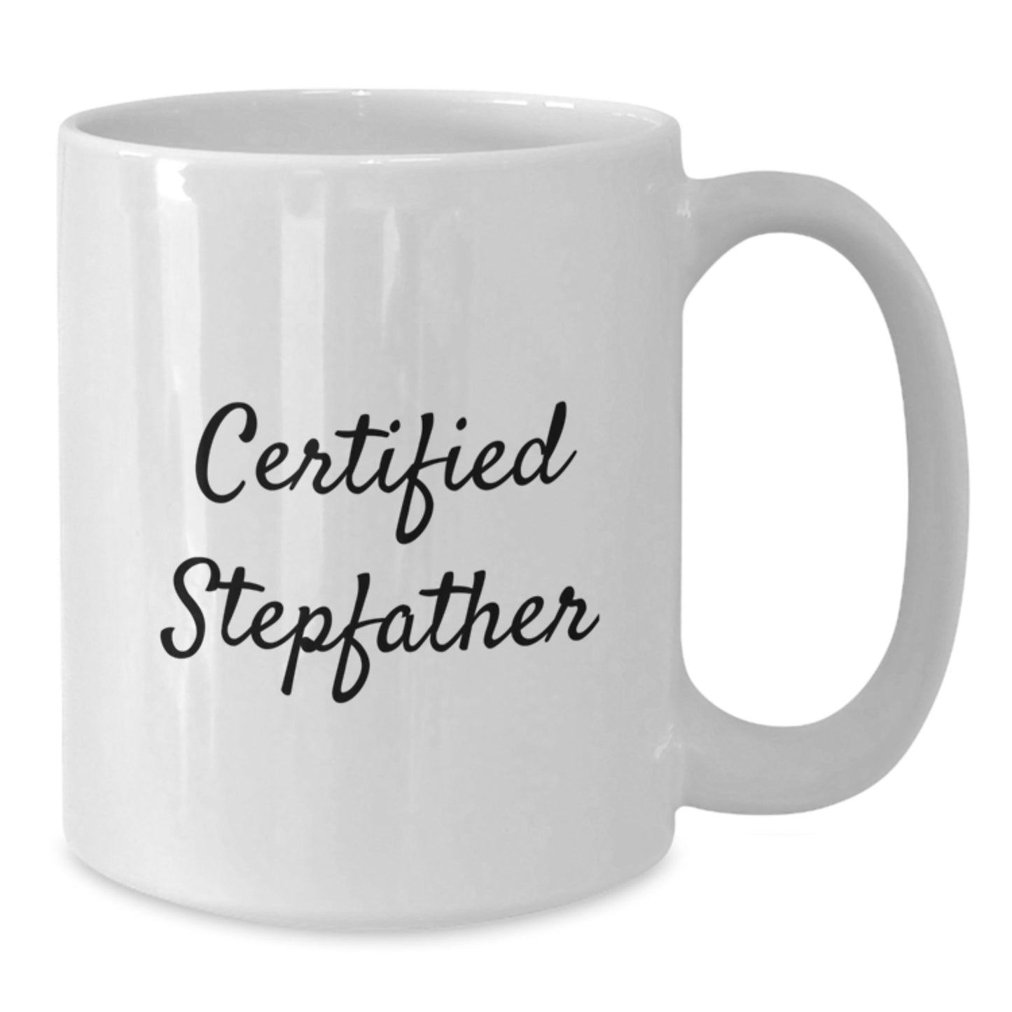 Funny Stepfather Gifts from Men, White Coffee Mug for Birthday, 'Certified Stepfather' Quote - Additional