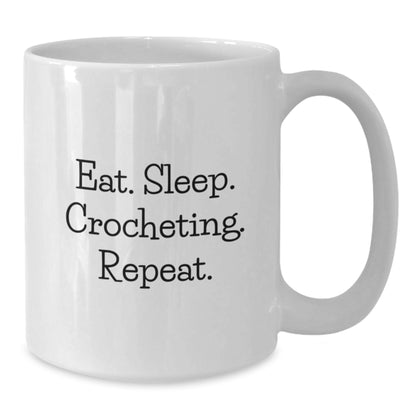 Funny Crocheting Gifts for Women, Eat. Sleep. Crocheting. Repeat. Valentine's Unique Gifts from Friends - Additional