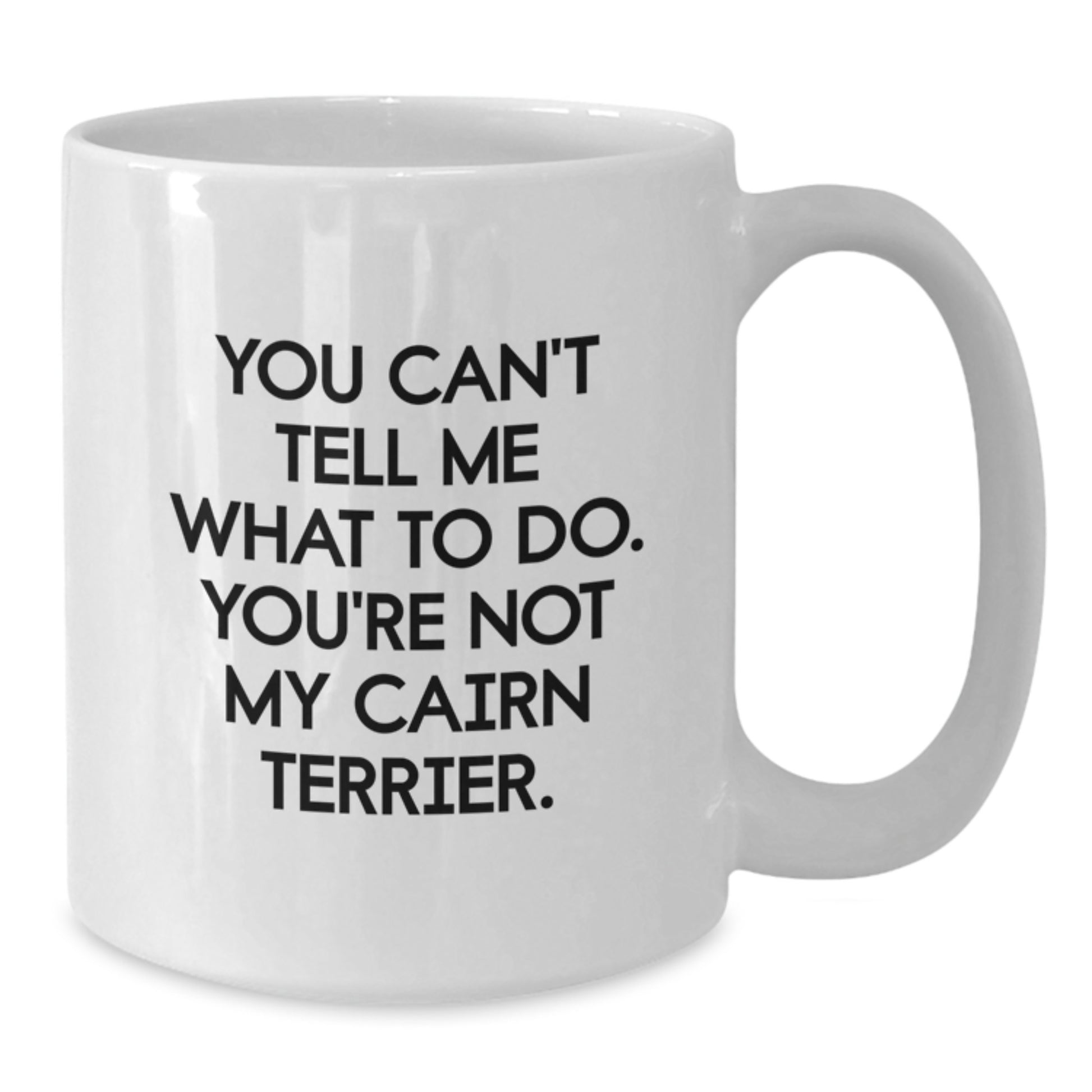 Cairn Terrier Dog Lover Funny Gifts from Men to Friends on Valentine's - White Coffee Mug - 'You Can't Tell Me What To Do' Quote - Additional