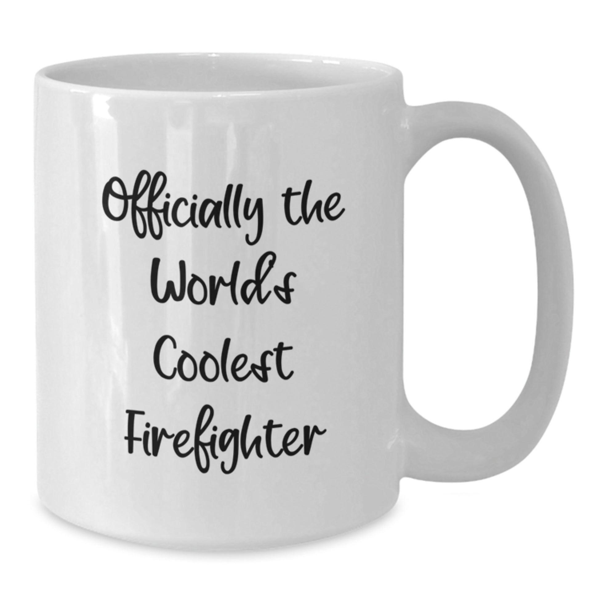 Funny Firefighter Christmas Unique Gifts from Friends to Men - Officially The World's Coolest Firefighter White Coffee Mug - Additional