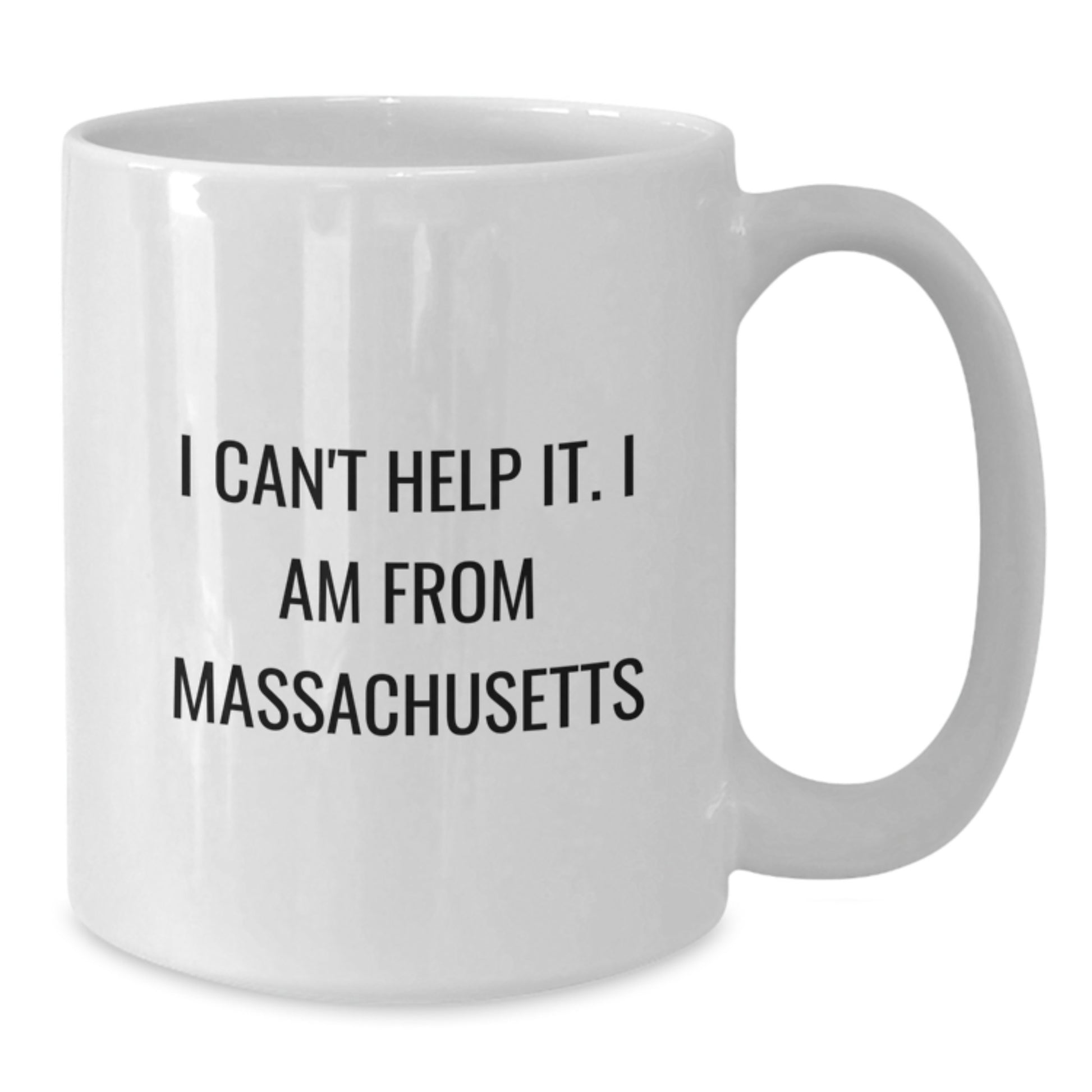 Funny Massachusetts Gifts for Friends from Massachusetts, Unique White Coffee Mug, 'I Can't Help It. I Am From Massachusetts' Quote, Perfect Birthday Idea - Additional