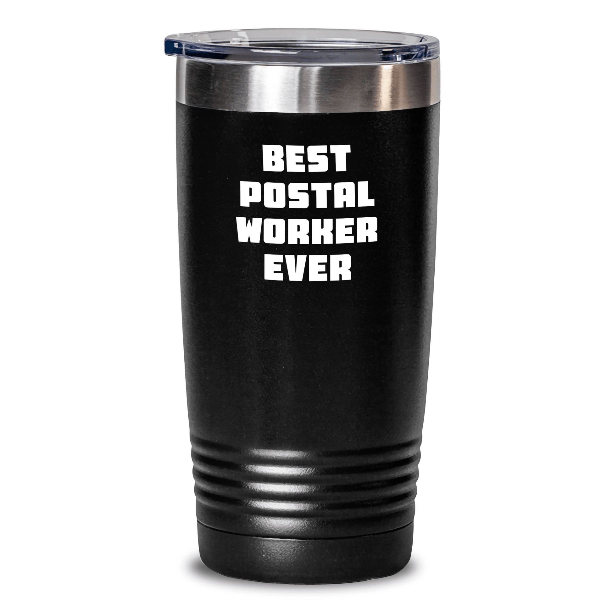 Funny Postal Worker Gifts, Best Postal Worker Ever, 20oz or 30oz Stainless Steel Tumbler, Gifts from Men, Women, and Friends for the Best Postal Worker, Unique Father's Day Unique Gifts Black / 20oz