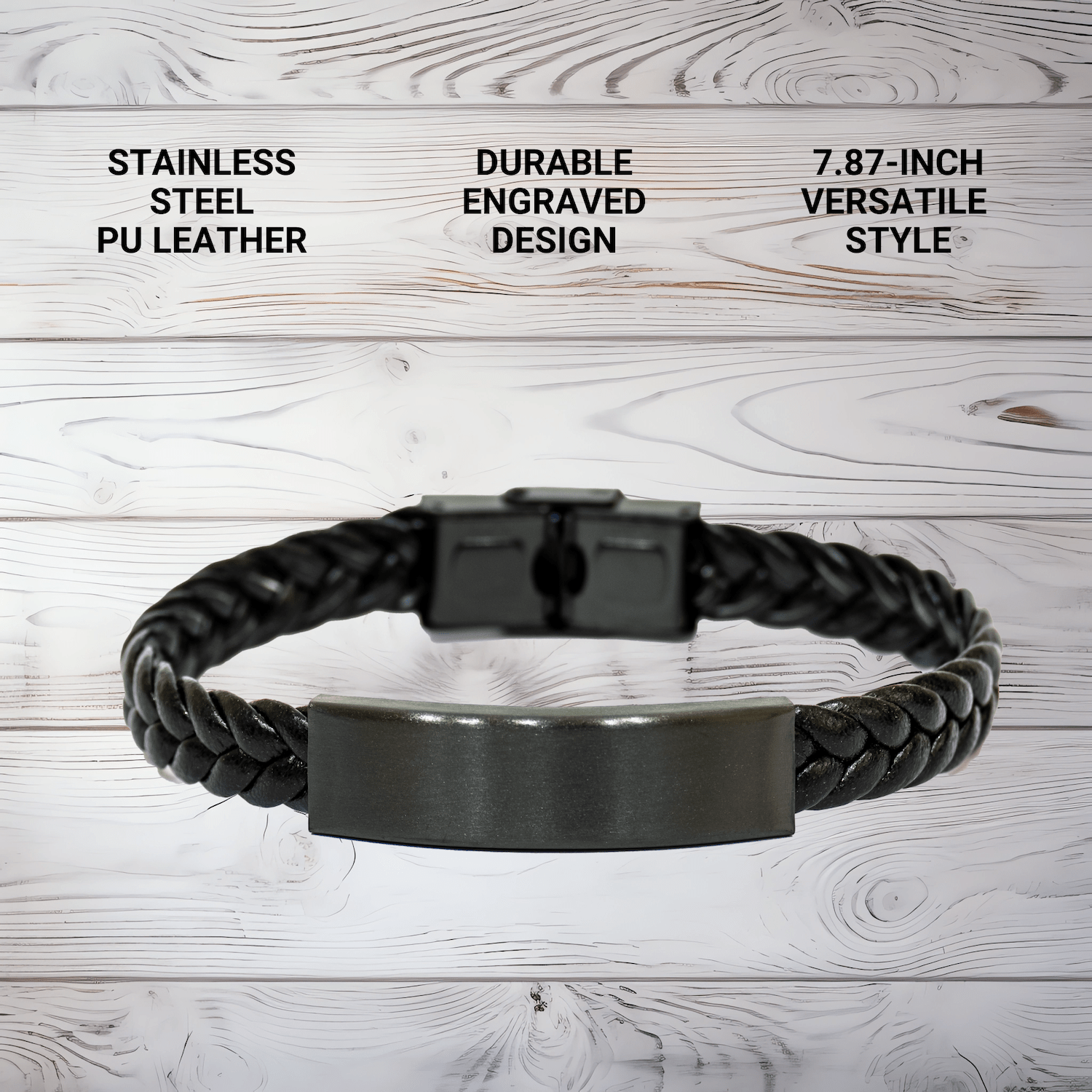 Funny Machinist Gifts from Men to Best Machinist Ever, Interlaced Leather Bracelet for Mother's Day small / Black