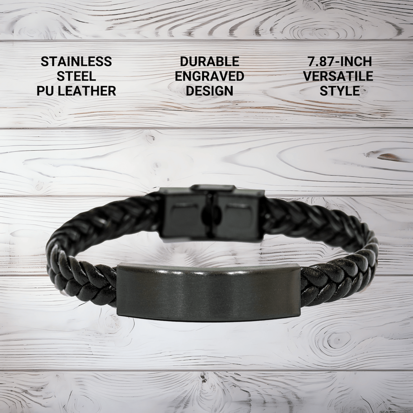 Smart Sexy Talented CFO Gift Idea, Interlaced Leather Bracelet for Mother's Day, 'She's a CFO with Attitude' Quote, Gifts from Friends, Gifts for CFO small / Black