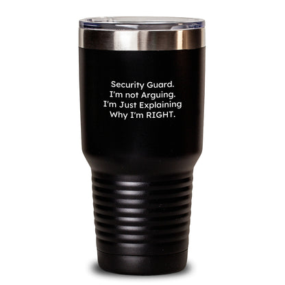 Funny Security Guard Gifts from Men to Friends, Birthday Unique Gifts for Security Guard Coworkers, 20oz 30oz Stainless Steel Tumbler with Lid - Main