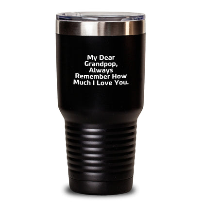 Grandpop Gifts from Family - Inspirational Quote Tumbler, 20oz/30oz Vacuum Insulated Stainless Steel with Lid, Gifts for Grandpop, Unique Graduation Gift - Main