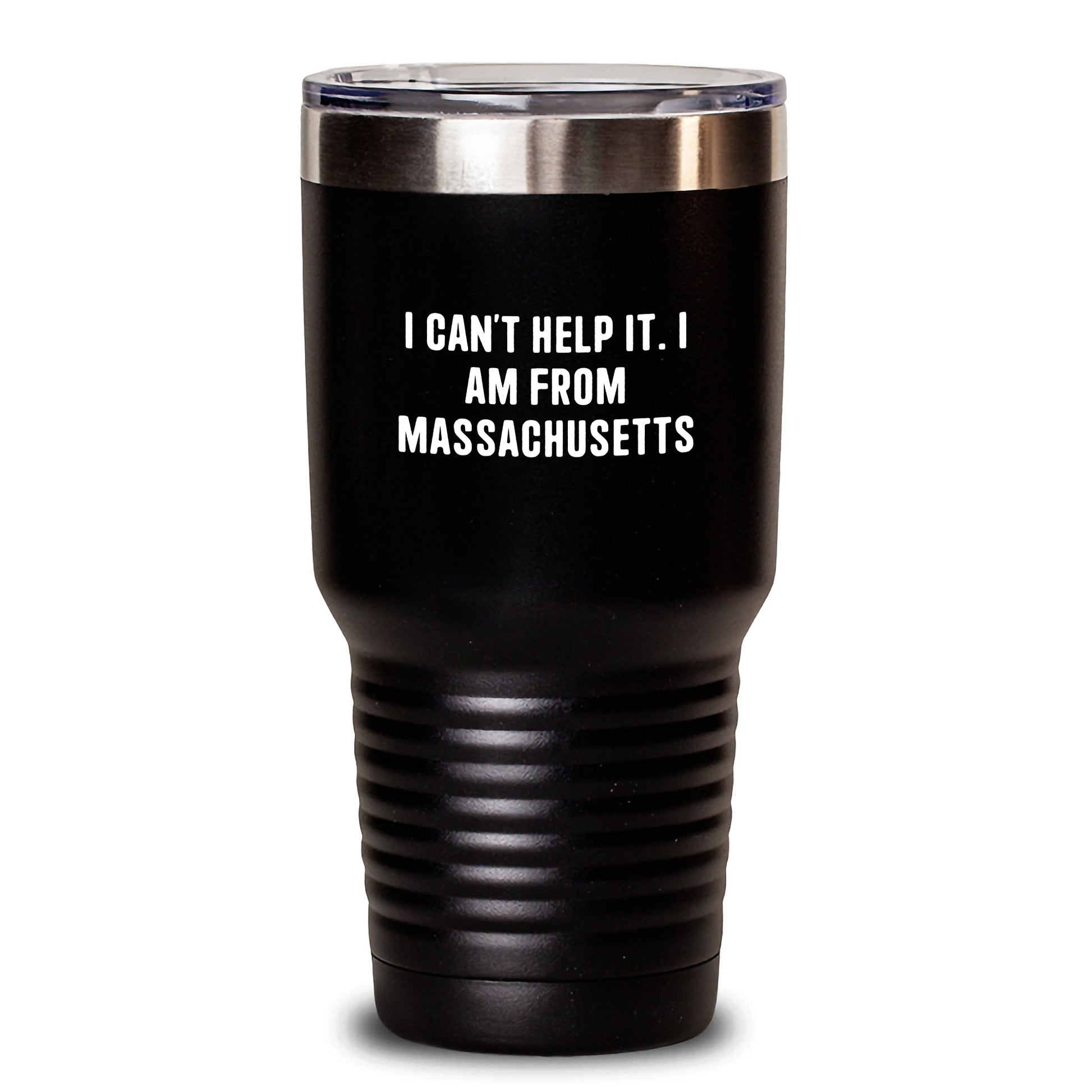 Funny Massachusetts Tumbler Gifts from Friends - I Can't Help It. I Am From Massachusetts Birthday Unique Gifts for Men Women - Main