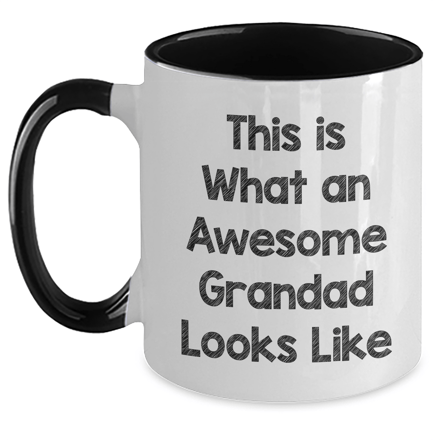 Funny Grandad Gifts from Friends, Family, or Coworkers - This Is What An Awesome Grandad Looks Like Two Tone Coffee Mug for Dad's Special Day White/Black / 11oz