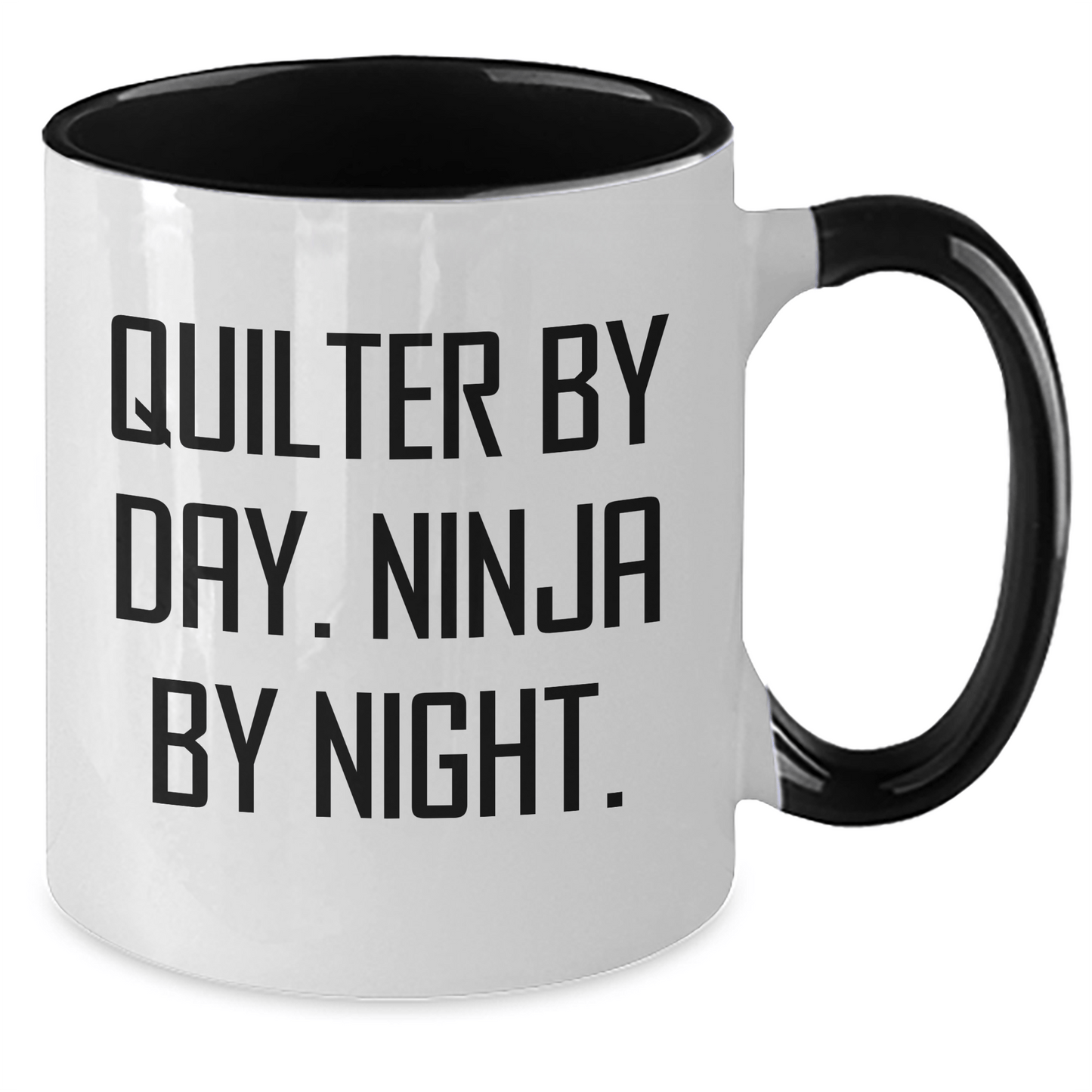 Quilter Gifts from Friends - Two Tone Coffee Mug for Quilter Men - Quilter By Day. Ninja By Night. Funny Quote for Father's Day Unique Gifts - Additional