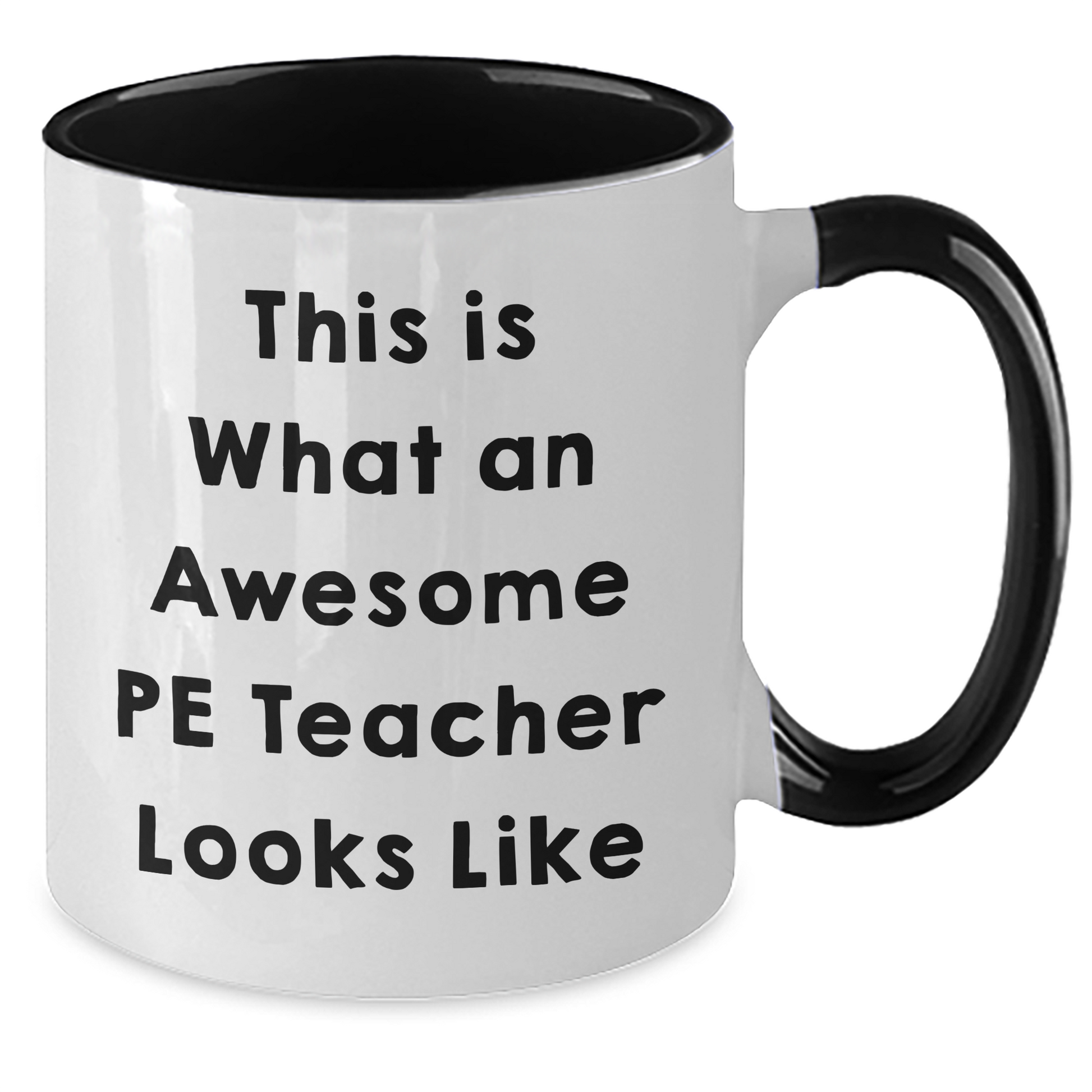 Funny PE Teacher Gifts from Friends for Men - This Is What An Awesome PE Teacher Looks Like Two Tone Coffee Mug, Father's Day Unique Presents - Additional