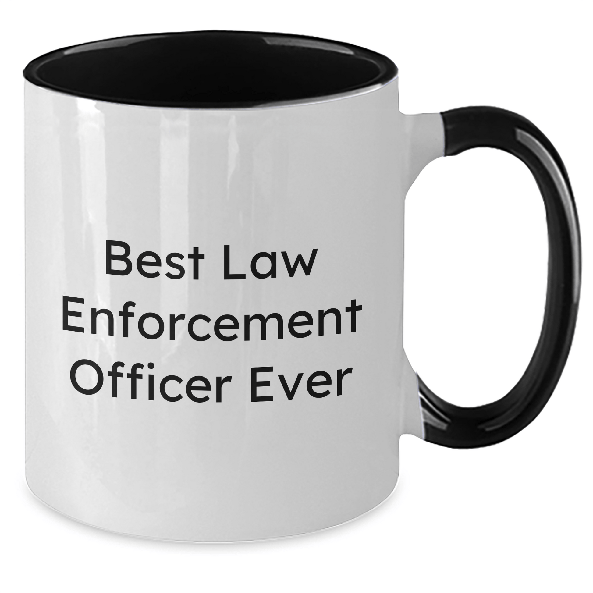 Funny Law Enforcement Officer Gifts for Mom, Best Two Tone Coffee Mugs with Inspirational Quote 'Best Law Enforcement Officer Ever', Gifts from Men to Law Enforcement Officer Mom on Mother's Day