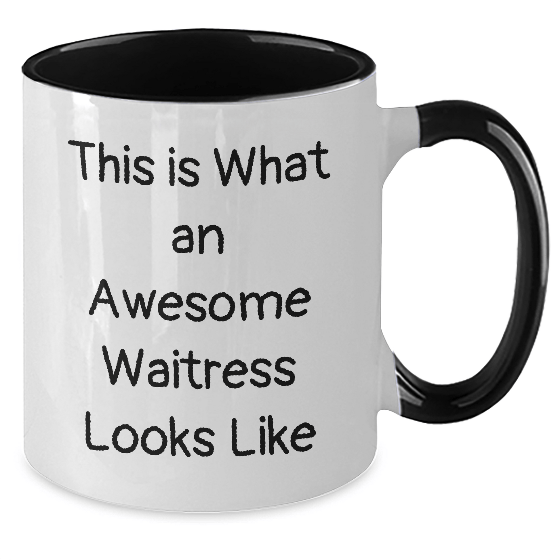 Funny Waitress Gifts from Men to Waitress Friends - Two Tone Coffee Mug, This Is What An Awesome Waitress Looks Like, Graduation Unique Gifts