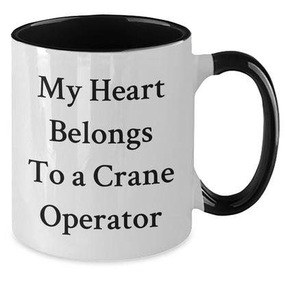 Crane Operator Gifts from Men, Funny Quote Mugs for Mother's Day Unique Gifts, Two Tone Coffee Mug for Him, Her, Friends, Family, Gifts for Crane Operator, Husband, Sweetheart