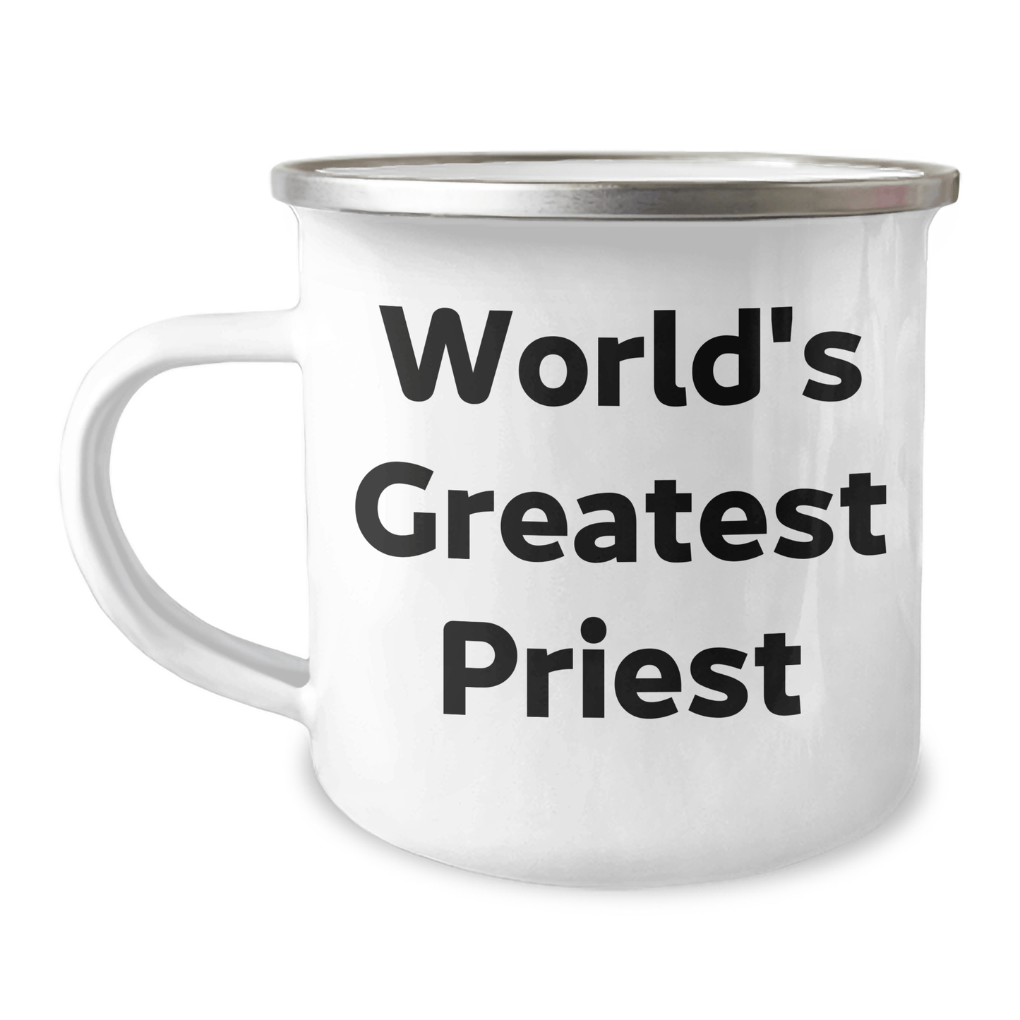 Funny World's Greatest Priest Gifts from Men to Coworkers Unique Camping Mug for Graduation 12oz / White