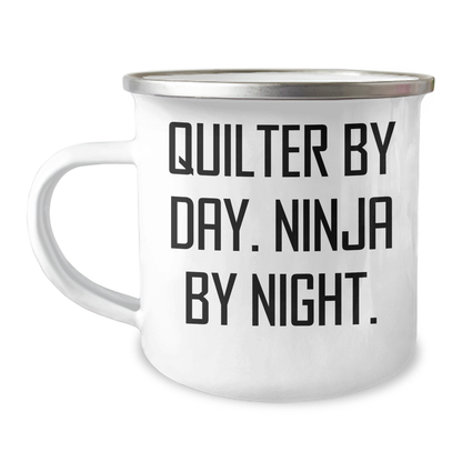 Quilter By Day. Ninja By Night., Funny Quilter Gifts for Men, Camping Mug, Father's Day Unique Gifts from Family - Image 1