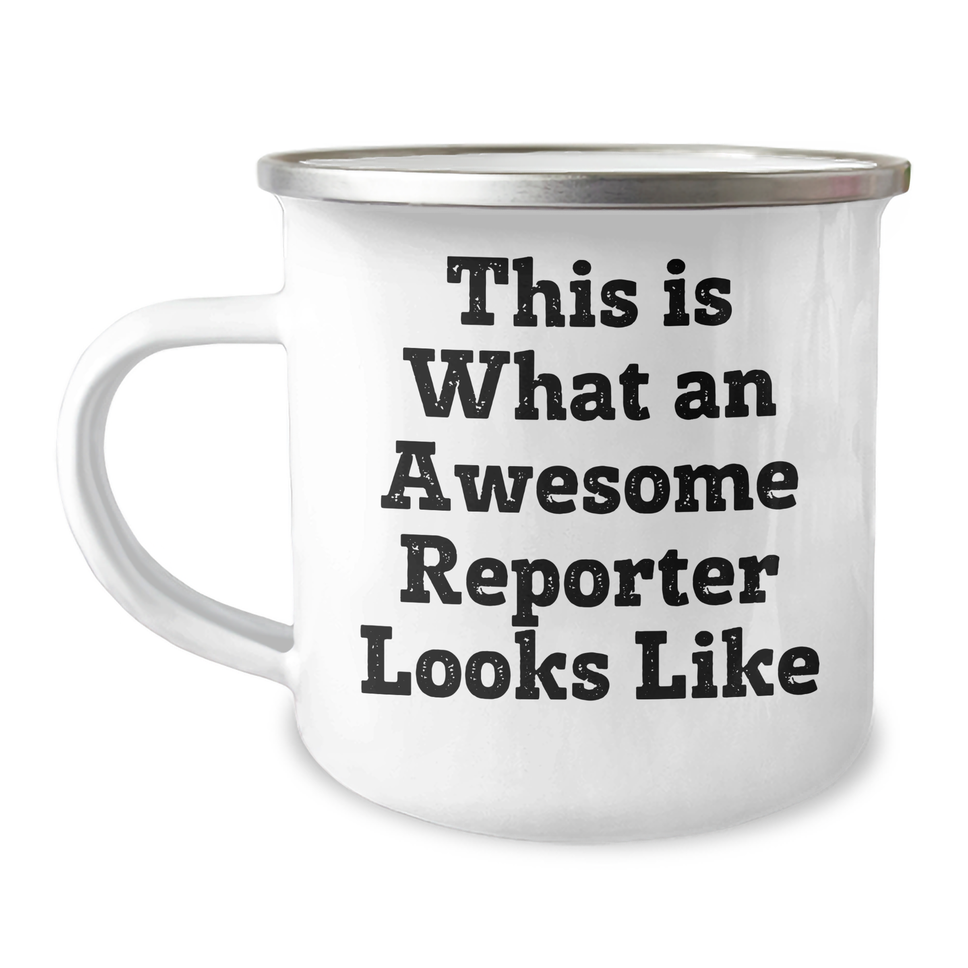 Funny Reporter Gifts from Friends for Men - This Is What Awesome Looks Like, 12 oz Camping Mug - Image 1