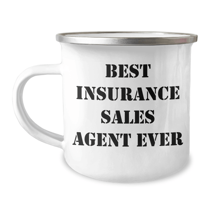 Insurance Sales Agent Gifts from Men - Best Insurance Sales Agent Ever Camping Mug for Mother's Day 12oz / White
