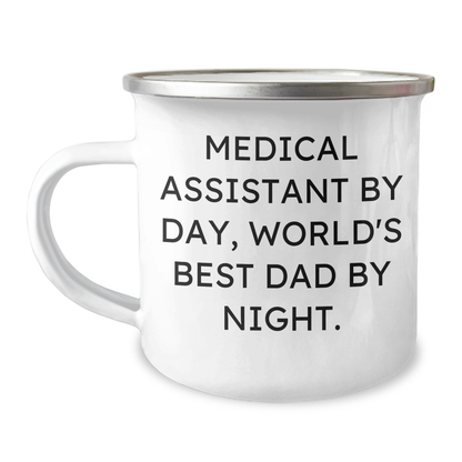 Medical Assistants by Day, World's Best Dads by Night, Funny Camping Mug Gifts from Friends to Family, Father's Day Unique Presents - Image 1