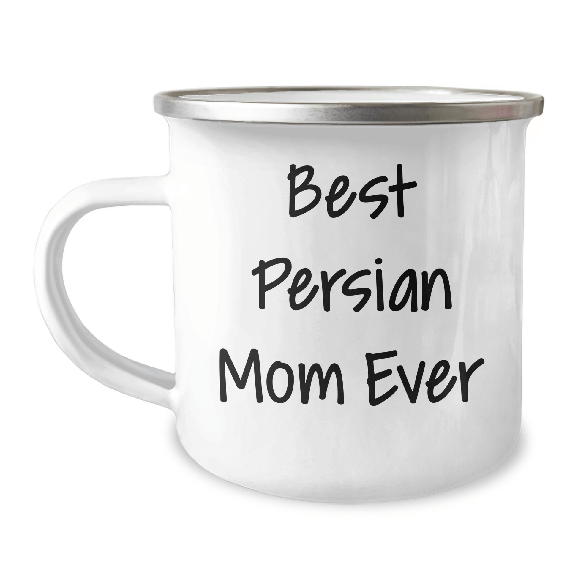 Funny Persian Cat Camping Mug Gifts from Mom to Dad on Father's Day, 'Best Persian Mom Ever' Quote 12oz / White