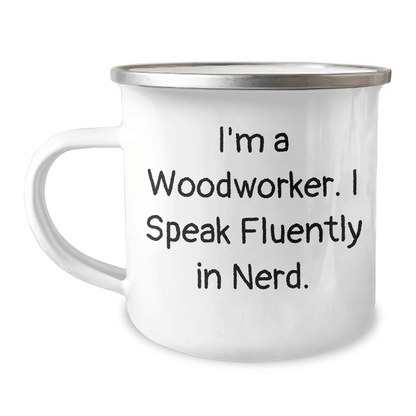 Woodworker's geniusiness, Camping Mugs, Funny Quote Gifts from Men to Woodworkers, Father's Day Unique Gifts 12oz / White