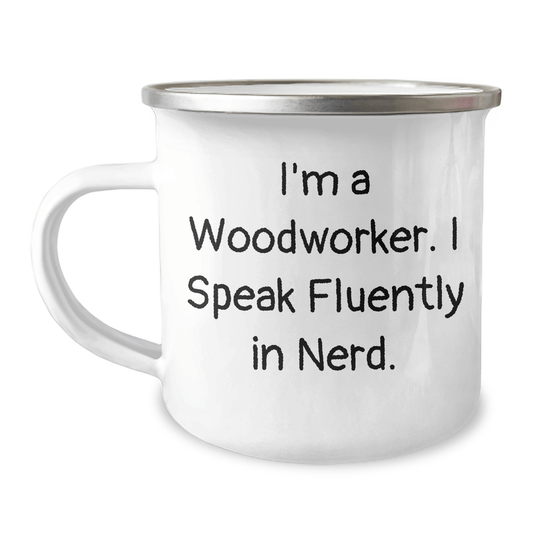 Woodworker's geniusiness, Camping Mugs, Funny Quote Gifts from Men to Woodworkers, Father's Day Unique Gifts 12oz / White