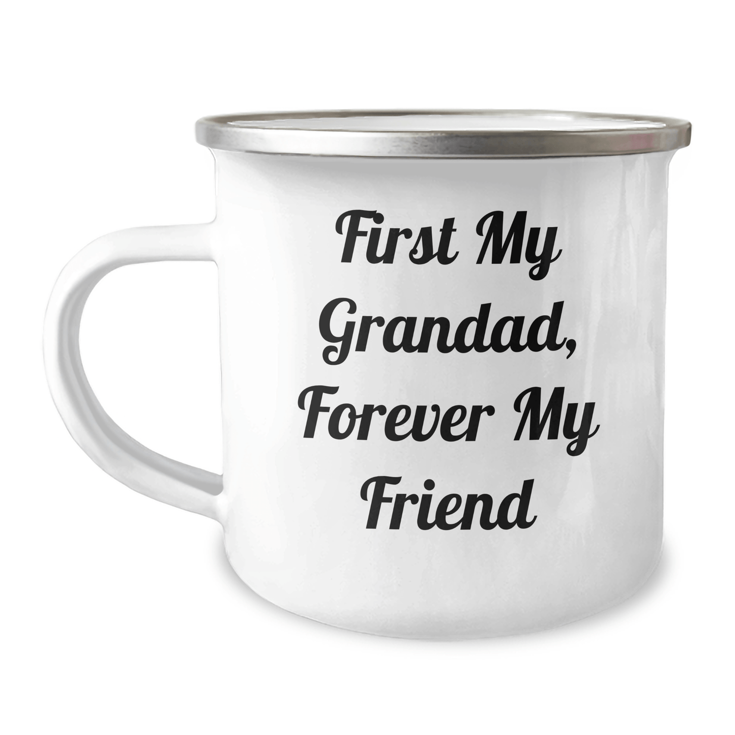 Funny Grandad Gifts, Camping Mug with Quote 'First My Grandad, Forever My Friend' for Men, Gifts from Family, Perfect for Mother's Day 12oz / White