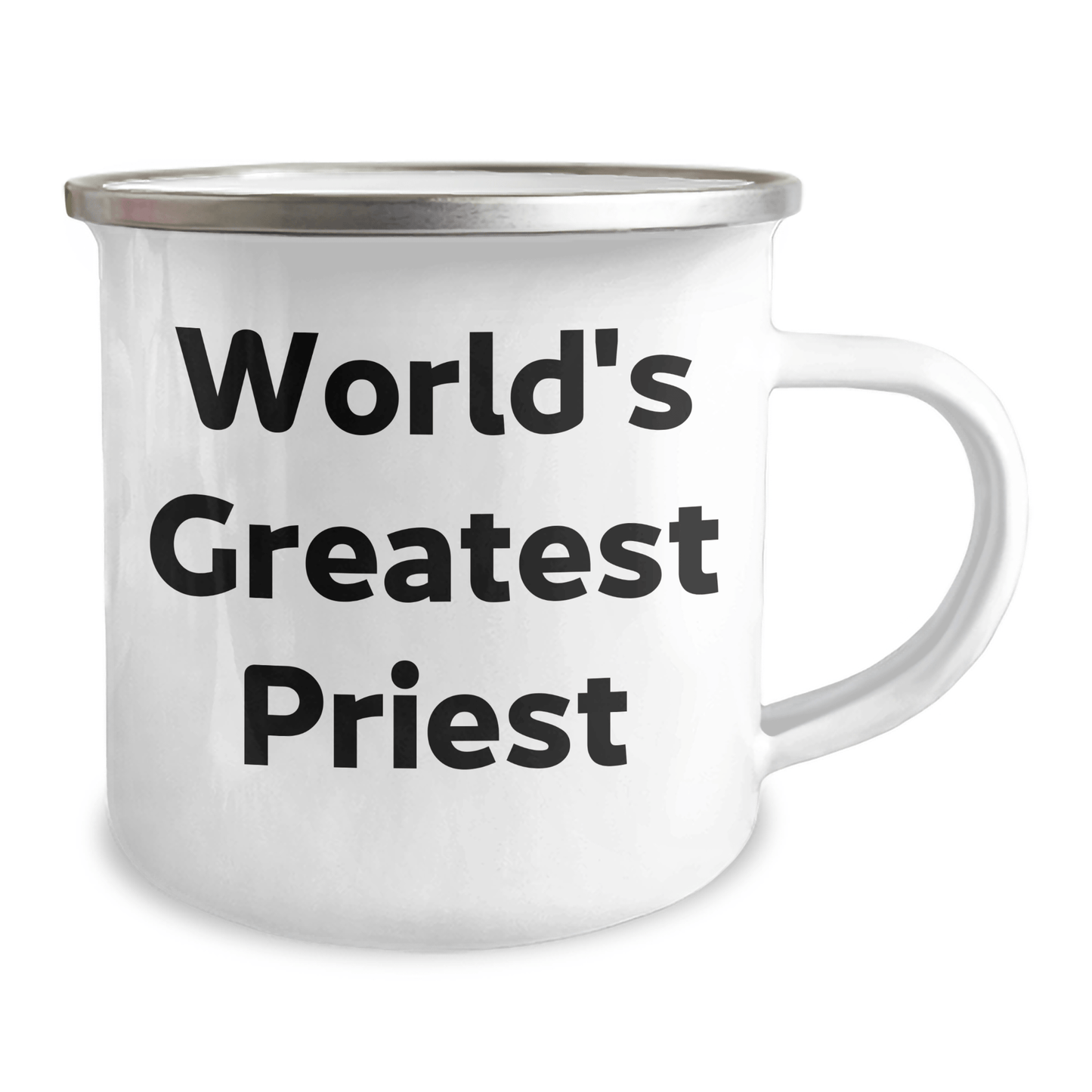 Funny World's Greatest Priest Gifts from Men to Coworkers Unique Camping Mug for Graduation 12oz / White