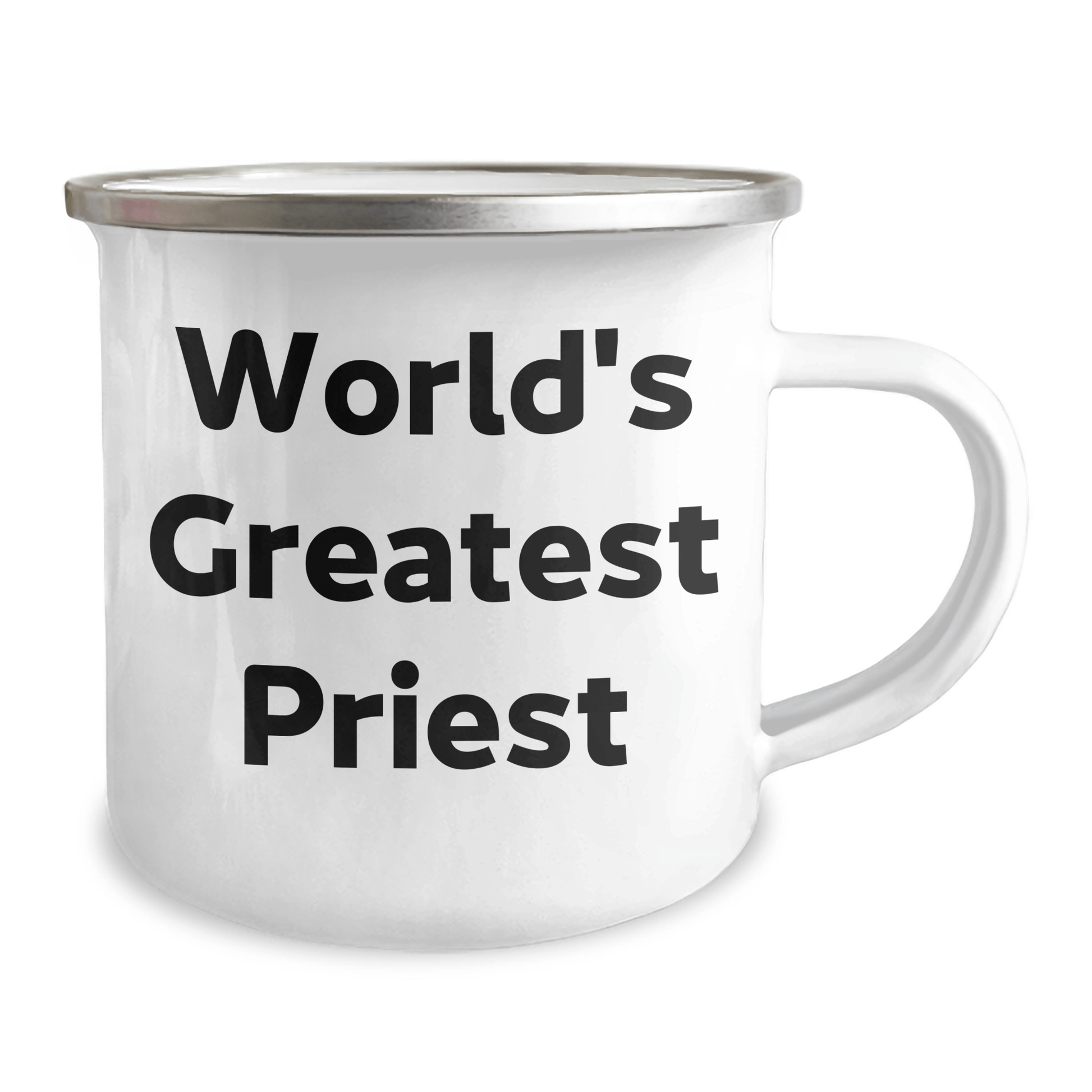 Funny World's Greatest Priest Gifts from Men to Coworkers Unique Camping Mug for Graduation 12oz / White