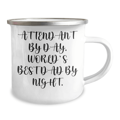 Attendant Gifts By Day, Funny Camping Mug By Night - Father's Day Unique Gifts from Men to Attendants 12oz / White