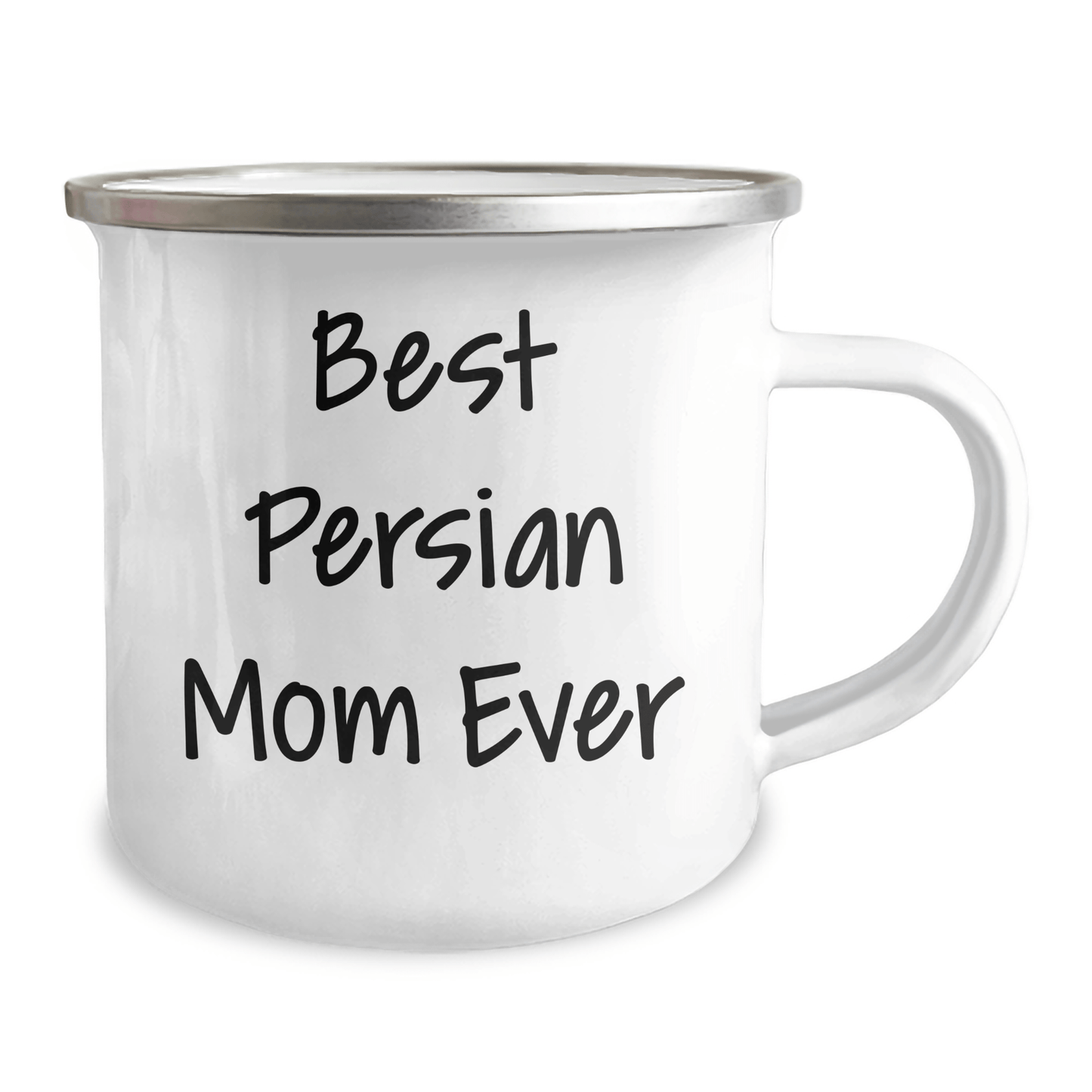 Funny Persian Cat Camping Mug Gifts from Mom to Dad on Father's Day, 'Best Persian Mom Ever' Quote 12oz / White