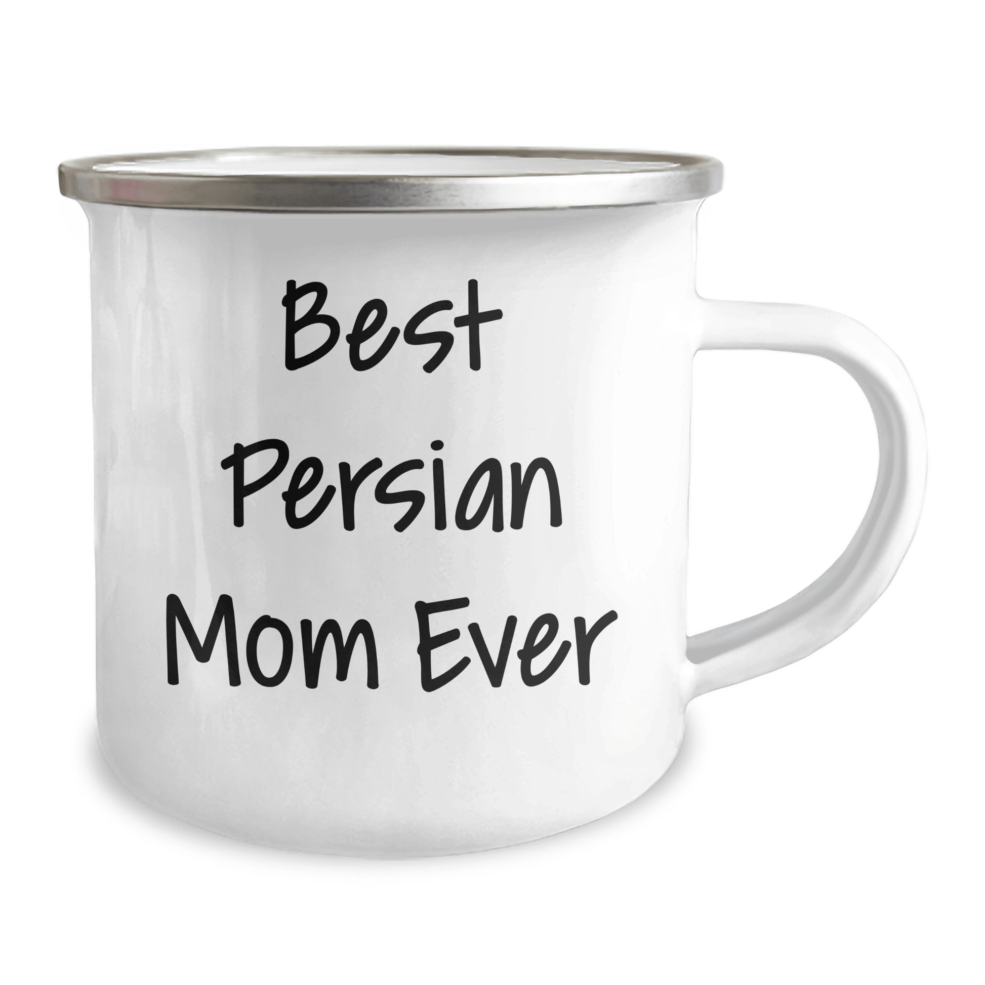 Funny Persian Cat Camping Mug Gifts from Mom to Dad on Father's Day, 'Best Persian Mom Ever' Quote 12oz / White