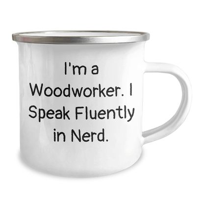 Woodworker's geniusiness, Camping Mugs, Funny Quote Gifts from Men to Woodworkers, Father's Day Unique Gifts 12oz / White