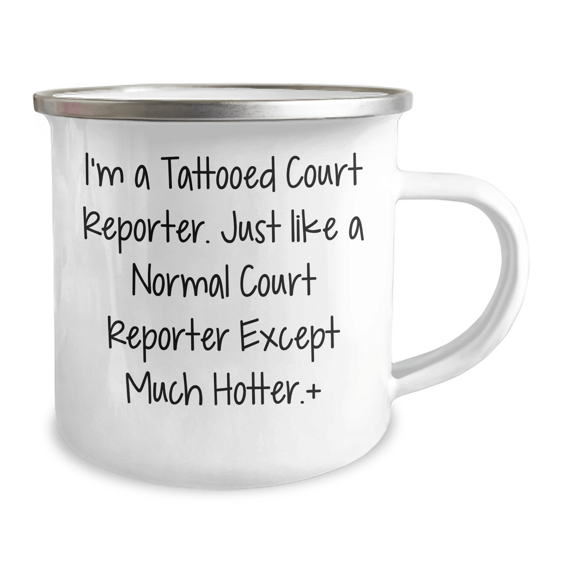 Funny Court Reporter Gifts, I'm A Tattooed Court Reporter, Camping Mug for Mom, Unique Mother's Day Unique Gifts from Family 12oz / White