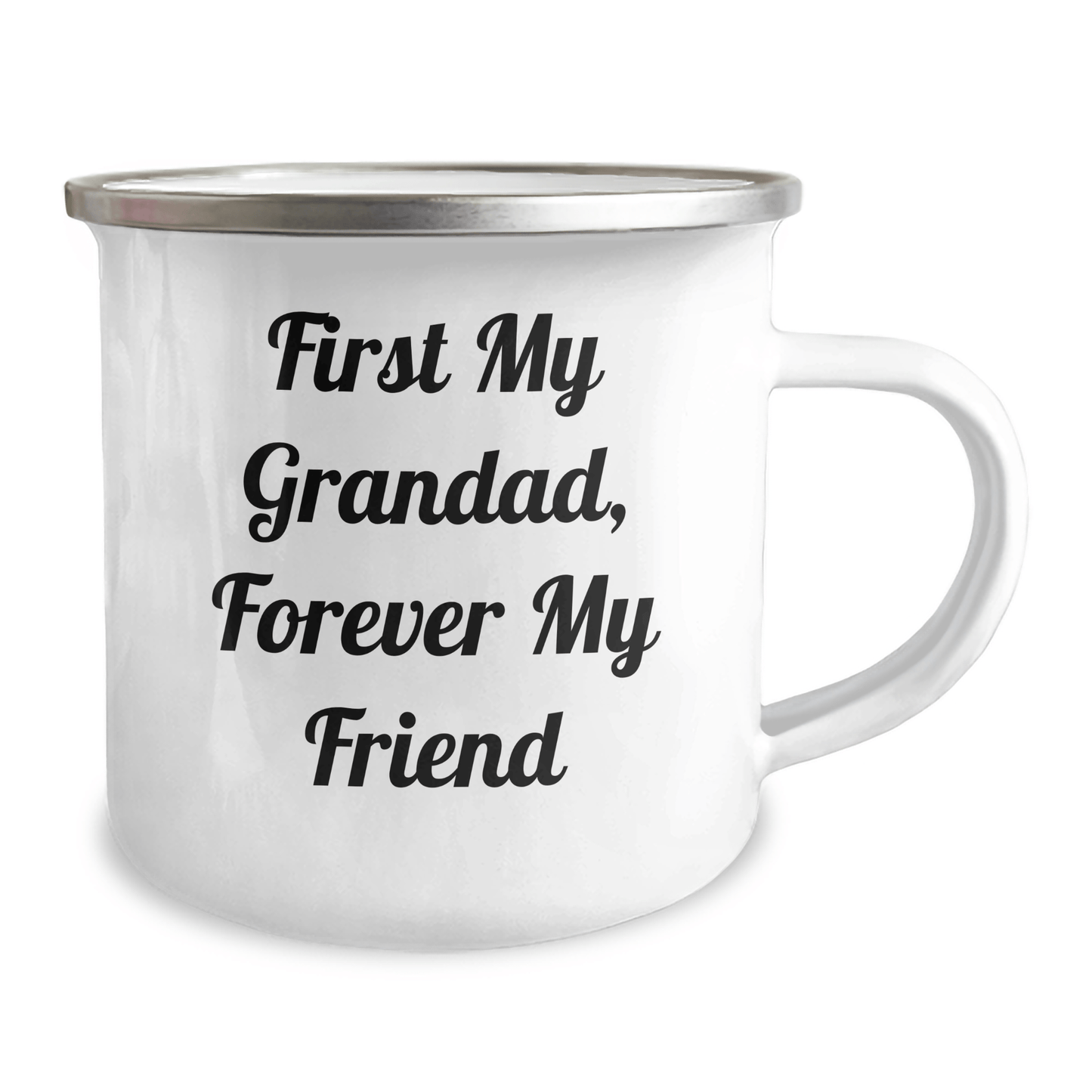 Funny Grandad Gifts, Camping Mug with Quote 'First My Grandad, Forever My Friend' for Men, Gifts from Family, Perfect for Mother's Day 12oz / White